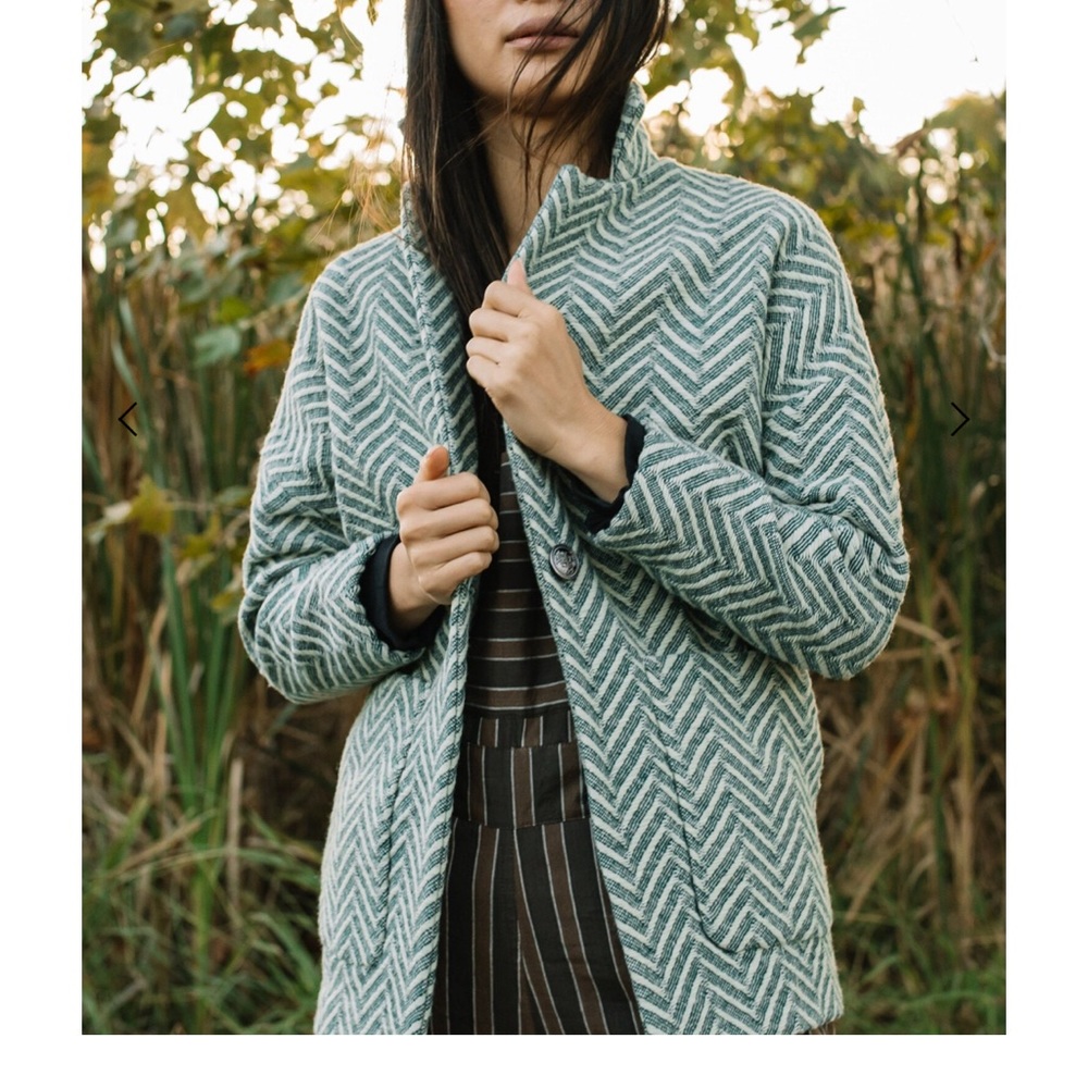 PORTUGUESE WOOL PIEPER COAT IN TEAL Liz Alig